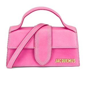 Jacqumues Mini Leather Le Bambino Top-Handle Bag (pink)